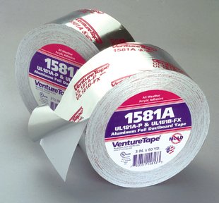 3M Venture Tape UL181A-P Aluminum Foil Tape, 1581A Natural Aluminum, 2 ...
